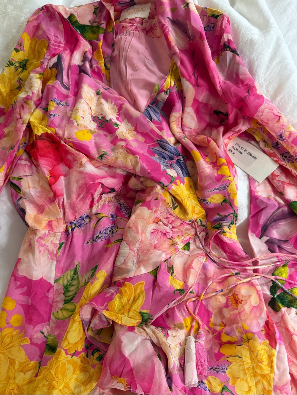Rococo Sand floral ruffle wrap dress - Picture 2 of 4